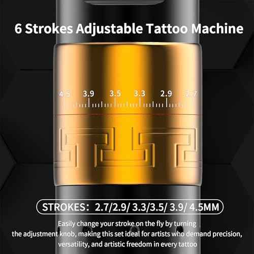 Tattoo Gun Kit - Wireless Tattoo Pen Machine 2.7-4.5MM Strokes Length,Rotary Tattoo Machines with 1300mAh Tattoo Power Supply, Tattoo Kit Supplies for Beginners and Professionals Complete Set