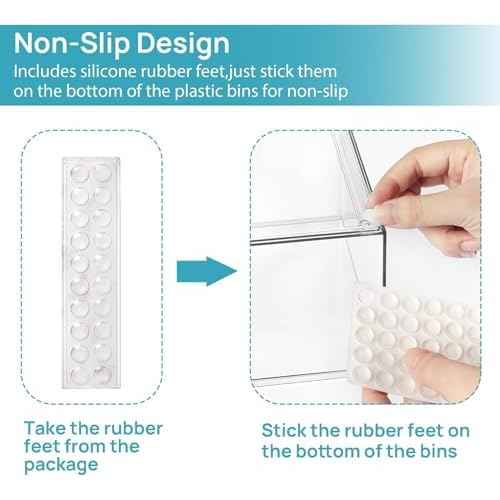 Vtopmart Stackable Storage Drawers Set of 5, Clear Plastic Organizer Bins for Beauty Supplies,Ideal for Vanity, Bathroom,Cabinet,Pantry Organization