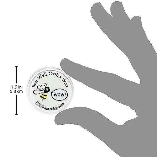 Bee Well Ortho Wax Pure | All Natural Extra Firm Braces Wax | Protect, Prevent & Relieve Orthodontic Braces Discomfort & Mouth Pain | Aluminum Jar | 75 Pieces of Wax for Braces