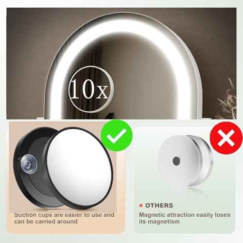 Lighted Makeup Mirror, Hollywood Vanity Mirror with Lights, Three Color Lighting Modes, LED Mirror, Smart Touch Control, 360¡ÆRotation (15.2in. Curved)