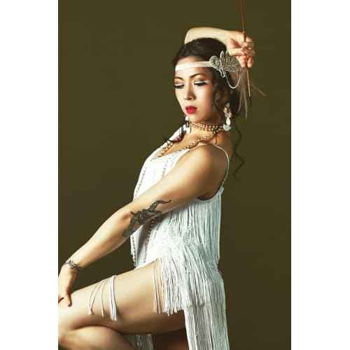 1920s Flapper Headpiece White Feather Flapper Headband Great Gatsby 20s Headpiece Roaring 20s Accessories for Women and Girls