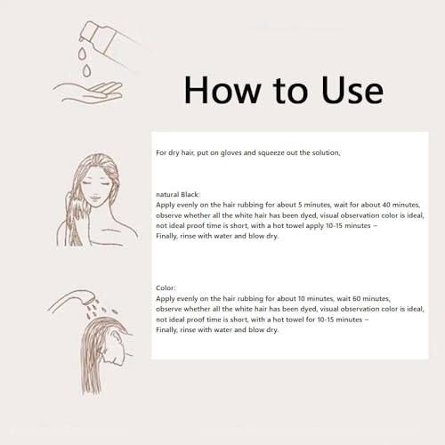 Nourishing Plant-Based Hair Color - Long Lasting Plant Based Hair Dye Natural Hair Color Shampoo for Gray Coverage, Gray Hair Shampoo Natural Plant Hair Dye, Pure Plant Extract (Natural Black)