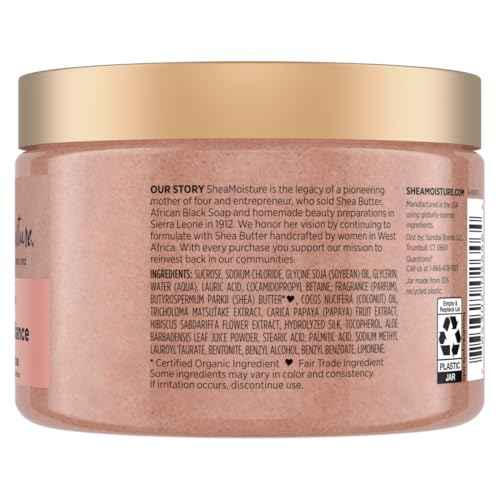 SheaMoisture Shea Sugar Body Scrub For Glowing Radiance Coconut Hibiscus Glowing Radiance Body Scrub With 24h Shea Moisture Nutrients 12 oz