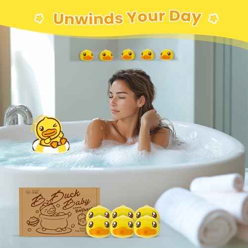 Halloween Bath Bombs for Kids Gift Set 6 Pack, B.Duck Cute Bubble Animal Bath Bomb for Toddler, Large Lush Bathbombs Kit for Women Relaxing Spa Day Easter Birthday Christmas