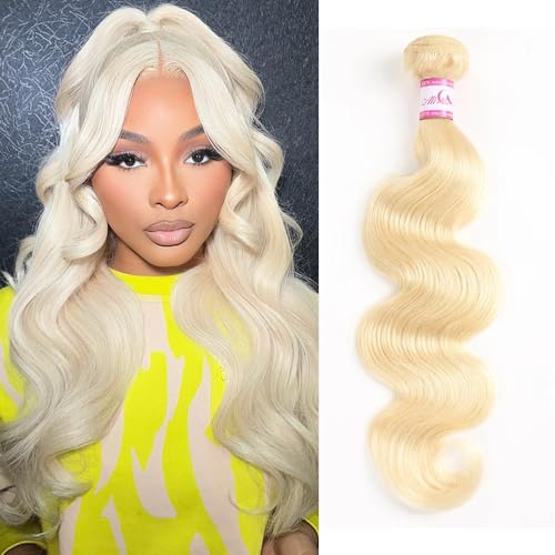 613 Human Hair Bundles Body Wave Blonde Bundles 100% Unprocessed 12A Grade Brazilian Virgin Human Hair 613 Hair Extensions for Women 16 Inch