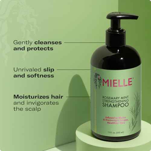 Mielle Organics Rosemary Mint Hair Strengthening Biotin Shampoo - Moisturizing Hair Shampoo for Women and Men to Gently Cleanse, Repair & Protect Strands (12 oz)