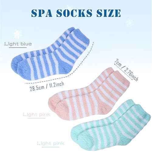 3 Pairs Aloe Socks Moisturizing Spa Socks for Dry Cracked Feet, Sleeping Fuzzy Socks Non Slip Lotion Socks for Women Men Spa, Foot Care Socks for Repairing Softening Dry Cracked Heel
