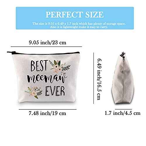 GJTIM Best Meemaw Ever Grandma Gift Meemaw Mother Day Gift Cosmetic Bag for Meemaw