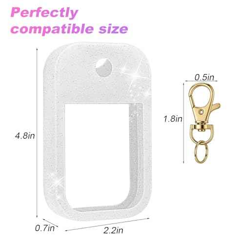 AIERSA Hand Sanitizer Spray Glitter Case Compatible with Touchland, Silicone Hand Sanitizer Case Holder with Keychain for Touch Land Mist 1FL. OZ (Glitter Sequin White)