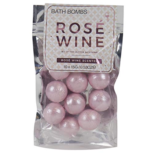 Gift Republic Ros? Scented Bath Bombs Pink Sparkly Mini Fizzies Pampering for Women Mother's Day Birthday Teachers Christmas Pack of 10