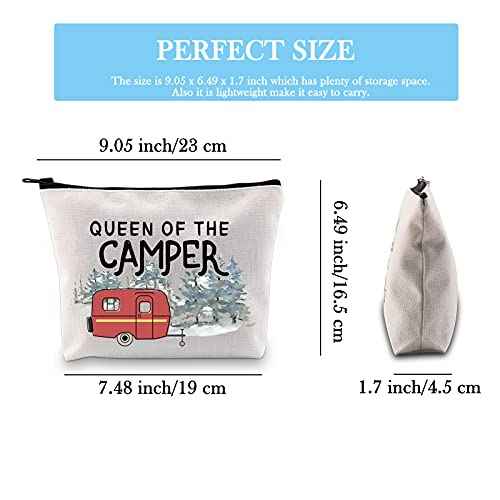 GJTIM Queen of the Camper Outdoor Gift Camping Camper Novelty Happy Camper Shopping Tote Bag (Camper Camper Bag)