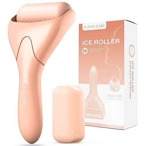 Ice Roller for Face [2-Rollers], Ice Face Roller Ice Compress Facial Roller Massager for Beauty, Calms Skin, Face Roller Skin Care Tool Woman Gifts | Apricot Pink