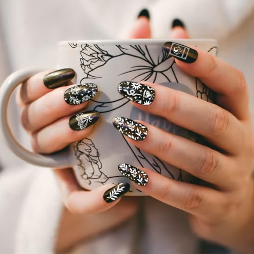 PH PandaHall 3pcs Tarot Nail Art Stamping Plate, 63 Pattern Fantasy Moth Nail Stamper Fantasy Elements Nail Stamping Plate Print Nail Stencils Stainless Steel Nail Image Plates for Nail Art Design