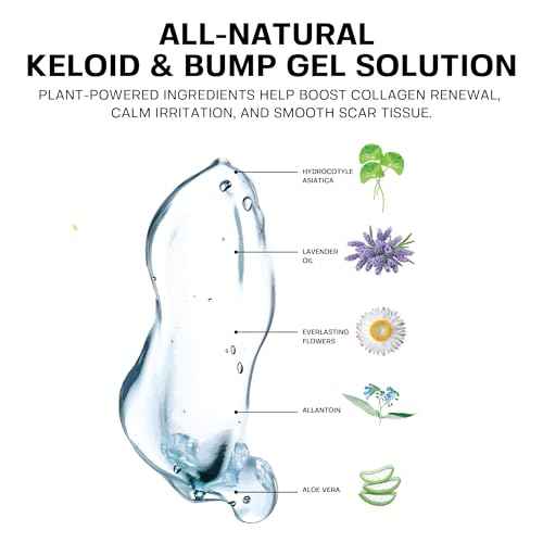 BASE LABORATORIES Keloid Bump Removal Gel | Natural Piercing Bump Treatment & Keloid Scar Gel | Keloid Scar Removal for all Scars, Keloids & Piercing Bumps | Soothing Piercing Aftercare | 2 oz