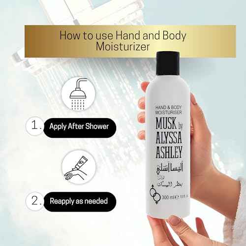 Alyssa Ashley Musk Hand and Body Moisturizer - Lotion for Women - Body Cream for Smooth, Moisturized Skin - Citrus and Sicilian Bergamot - 10 oz