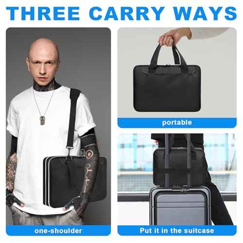 Grekos Tattoo Carrying Case, Tattoo Supplies Organizer, Double Layer Tattoo Tools Carrying Case Travel Bag for Tattoo Stencil Printer, Tatoo Pens Equipmen,Tattoo Ink,Equipment and Supplies(Black Bag)