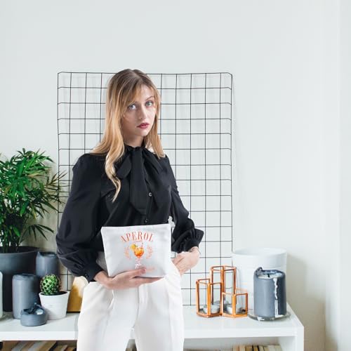 FOTAP Aperol Spritz Bachelorette Trip Makeup Bag Aperol Gift Aperol Spritz Themed Gift Italian Summer Spritz Gift Cocktail Gift (Aperol Spritz Bag)