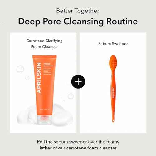 APRILSKIN Pore Cleansing Facial Silicone Brush | for Blackheads Removal & Face Scrubber | Gentle Exfoliation | Deep Pore Cleaning Massager | Pairs with Aprilskin's Carrotene Cleansing Balm