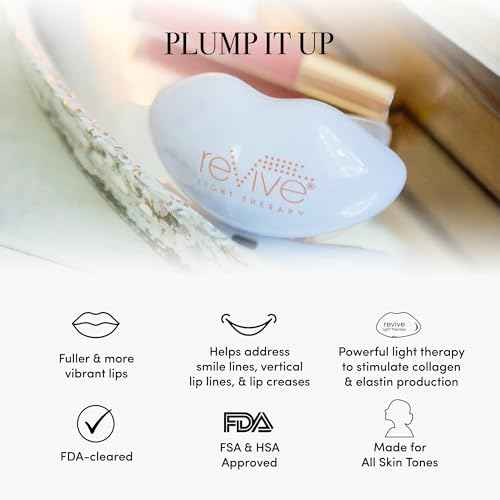 reVive Lux Collection Lip Plumper Device, LED Light Therapy Products for Lip Care, At-Home Infrared, Red & Amber Therapy for Smooth, Hydrated, Healthy-Looking Lips