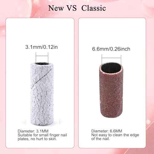 200 Pcs Nail Drill Bits Small Sanding Bands with 3.1mm Mandrel Bit, Mini Sanding Bands Nail File for Acrylic Gel Manicures and Pedicure (Zebra, 180 Grit)