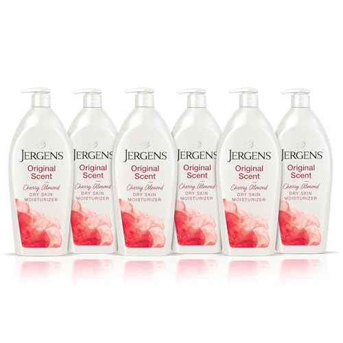 Jergens Original Scent Dry Skin Body Lotion, Hand and Body Moisturizer, Cherry Almond Essence, Dermatologist Tested, 32 Oz, Pack of 6
