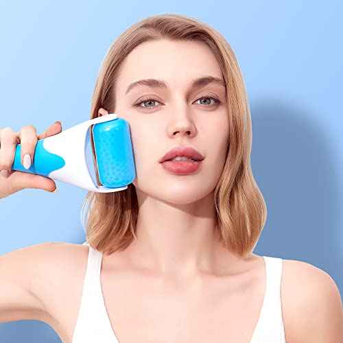 Teenitor Blue Ice Roller for Face, Ice Face Roller, Face Massager Tool, Puffiness Migraine Pain Relief and Minor Injury, Face Roller Skin Care
