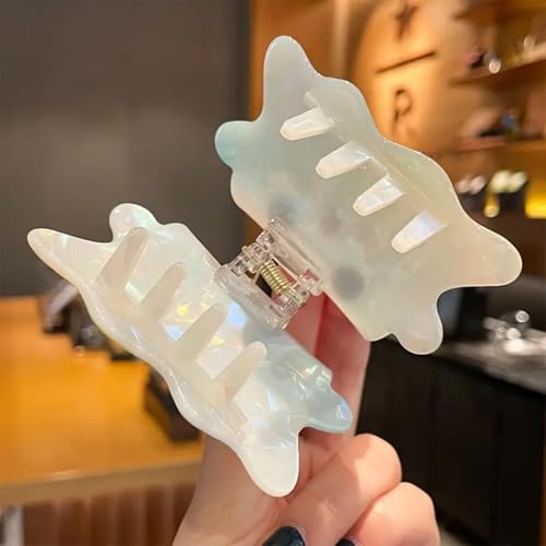 1 Pack Ghost Hair Clip Halloween Laser Aurora Ghost Hair Claw Clips Strong Hold Hair Jaw Clamp Cute Non-Slip Ghosts Acetate Hair Claw Halloween Hair Accessories for Thick Thin Hair