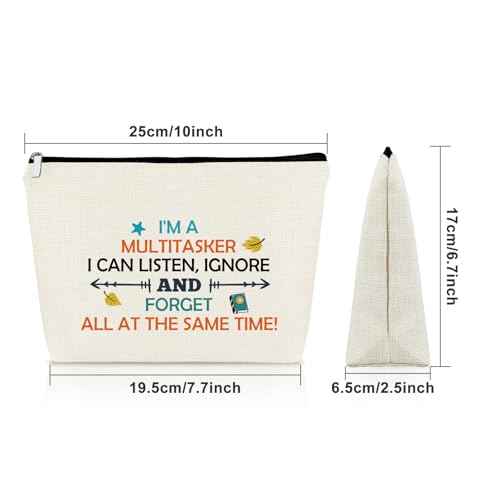Funny Sayings Makeup Bag - Sarcastic Gifts for Women & Adults - Cosmetic Travel Organizer