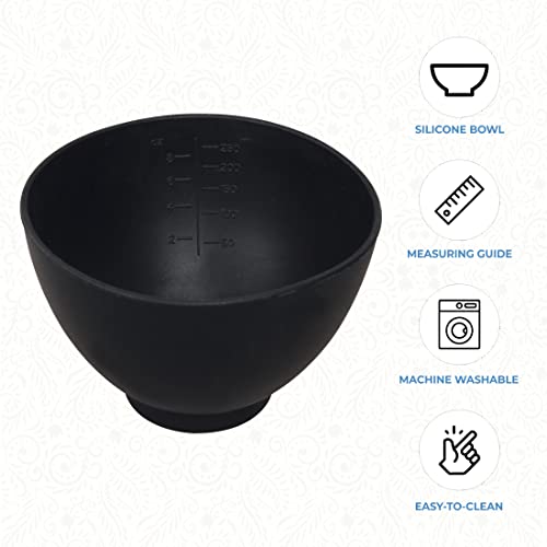 ForPro Professional Collection Silicone Mixing Bowl, Black, Flexible, Odorless, for Mixing Facials, Massage, Body & Other Products, 8 oz