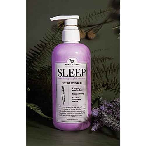 Lavender Sleep Body Lotion Shea Butter + Coconut Oil Body Cream Skin Care Moisturizer To Promote Better Rest W/Natural Soothing Herbal Extracts, Aromatherapy Night Cream, Large 16 Oz