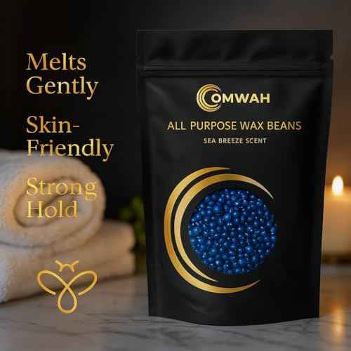 OMWAH Hard Wax Beads for Hair Removal, Brazilian Wax Beads, Natural Beeswax for all Skin type- Bikini, Face, Body & Armpits, Professional & Home Use, All-Purpose Wax Beans, Sea Breeze Scent, 1lb Bag