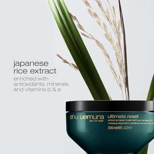 shu uemura art of hair ultimate reset extreme repair hair mask - formulated with japanese rice extract to reduce split ends and breakage, deeply conditions and nourishes very damaged hair