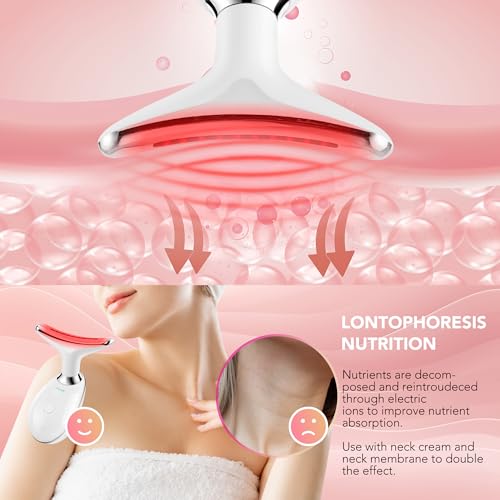 Red-Light-Therapy-for-Face, Facial Massager Wand with 7 Color - Birthday, Christmas, Mothers Day, Valentines Day, Self Care Gifts for Her Women Mom Best Friend Wife Teacher (White)