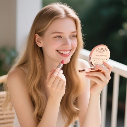 GAOLZIUY Daughter Gifts from Mom, Rose Gold Daughters Compact Mirror, Birthday Gifts for Daughter from Mother, Graduation Wedding Anniversary Christmas