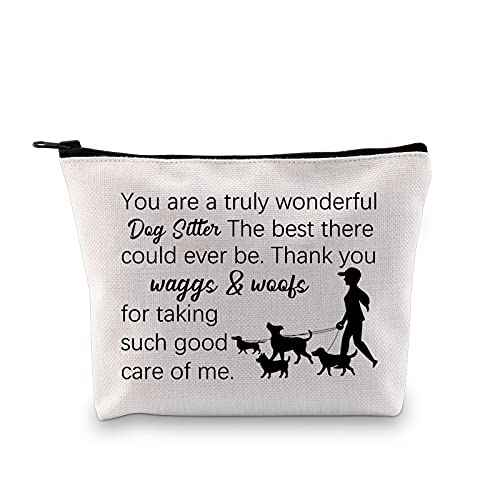 GJTIM Dog Sitter Zipper Makeup Pouch Bag Dog Trainer Gift Puppy Daycare Gift Pet Sitter Appreciation Gift (Wonderful Dog Sitter)
