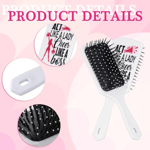 12 Pcs Cheer Gifts Bulk for Team Cheer Hair Brush Bulk Travel Compact Portable Cheerleading Brush Cute Gifts for Women Cheerleaders Team End of Season Senior Christmas Party Present Ideas