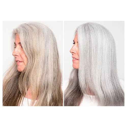 Complete System for Gray Hair, Neutralizes Brassy Tones and Hydrates - Purple Toning Shampoo, Purple Brightening Conditioner, Hair Rescue Serum