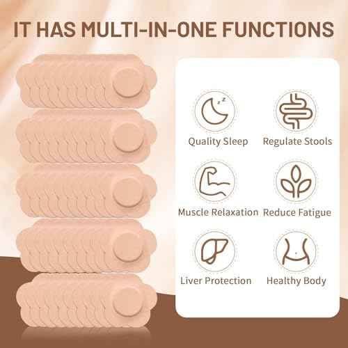50 PCS Castor Oil Patches, Castor Oil Belly Button Patch, Disposable Organic Cotton Self-Adhesive Pads, Anti Leakage Design, Breathable & Portable, No Wash (Flowers, Beige)