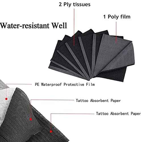 SOTICA Tattoo Dental Bibs, 125 Pack Dental Bibs Tattoo Table Cover Disposable Tattoo Piercing Waterproof Patient Bibs for Tattoo Machine Parts (13" x 18")