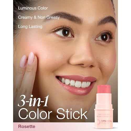 Mineral Fusion, Color Stick Rosette 3 In 1, 0.18 Ounce