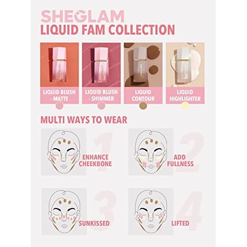 SHEGLAM Color Bloom Liquid Blush Makeup for Cheeks Matte Finish - Love Cake