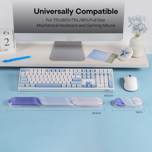 EPOMAKER TH108 Full Size Mechanical Keyboard+CloudGel Wrist Rest for Keyboard and Mouse