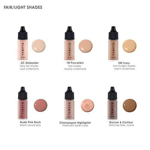 TEMPTU One Airbrush Make-up Kit with Cordless Compressor, 6 Shades: 11-Piece Set, Portable Air Brush Machine & Airpod Pro, 3 Shades of Foundation, Blush, Bronzer, Instant Concealer, Perfect Complexion