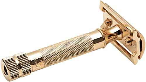 Merkur Classic 2-Piece Double Edge Safety Razor Gold Plated, 1 Count