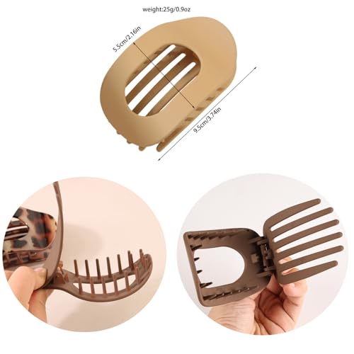 6PCS Flat Hair Clips for Women, French Design Flat Hair Claws, Secure Hold Inner Teeth Hair Claw Clips, Strong Hold No Slip Hair Barrettes For Lying Down Holiday Christmas Gifts