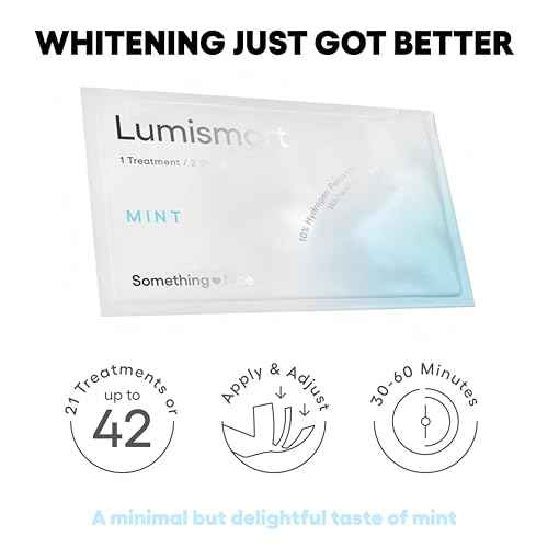 Something Nice Lumismart Whitening Strips - Dentist-Designed, Enamel Safe, up to 42 Treatments with Smart Adjust - Teeth Whitening Strips in Mint for Sensitive Teeth