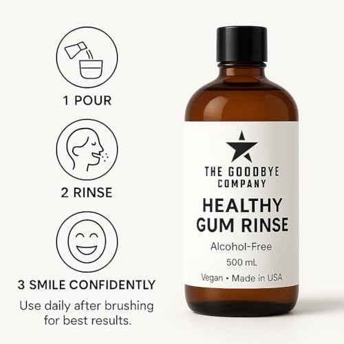 The Goodbye Company Healthy Gum Rinse - Alcohol-Free Natural Mouthwash for Gum Health, Bad Breath & Strong Teeth - Organic Echinacea & Clove Essential Oils - Made in USA - 500ml