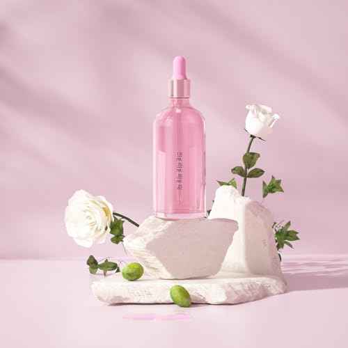 CycleMore 6 Pack Pink Glass Boston Bottles with Glass Scale Eye Droppers, Cosmetic Droppers for Beauty, Essential Oils, Makeup & More Liquids