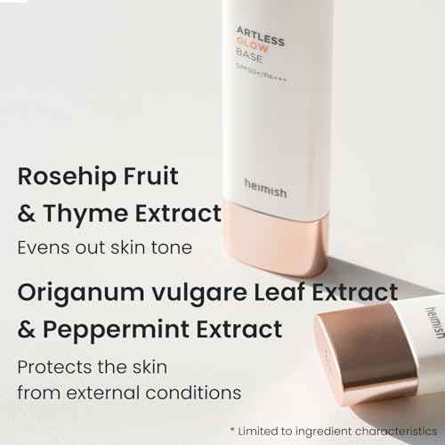 HEIMISH Artless Glow Base 1.35fl.oz/40ml, Multipurpose Makeup Base, Primer, Highlighter, Tone Up Sunscreen for face, Lightweight, Non-greasy, Hydrating, Natural Finish with SPF 50+ PA++++