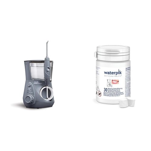 Waterpik Aquarius Water Flosser with 10 Settings, 7 Tips, ADA Accepted Plus 30 Count Fresh Mint Whitening Refill Tablets for Water Flossers
